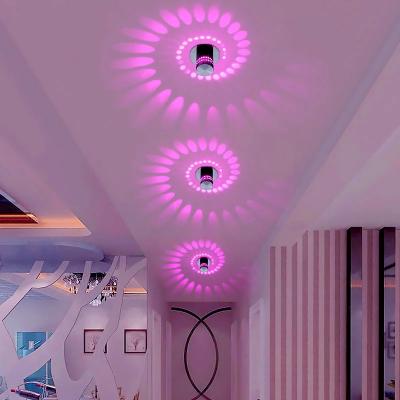 China Modern Modern LED Ceiling Light 3W RGB Wall Sconce for Art Gallery Decoration Front Balcony Lamp Porch Light Hallways Lighting Fixture for sale