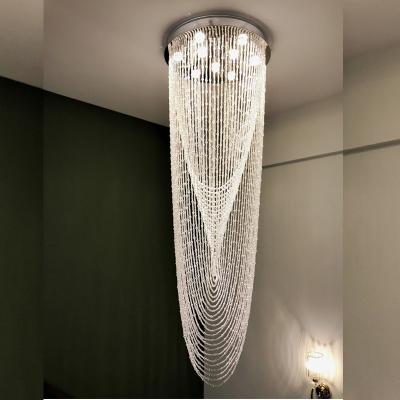 China 2021 modern luxury design crystal chandelier light stair villar lamp for sale