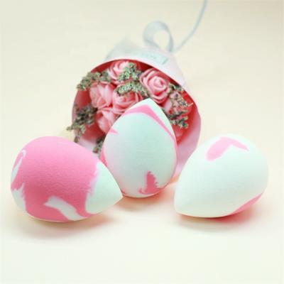 China Best Selling PU Sponge Makeup Facial Sponge Powder Egg Makeup Sponge With Mixed Color Marble Color Beauty Sponge for sale