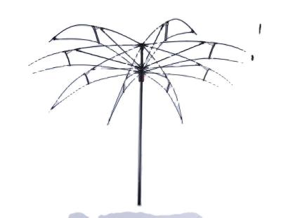 China 210T Nylon Fabric Umbrella Frame with 8 Bone Hand Open Reverse Function and Iron Cover for sale