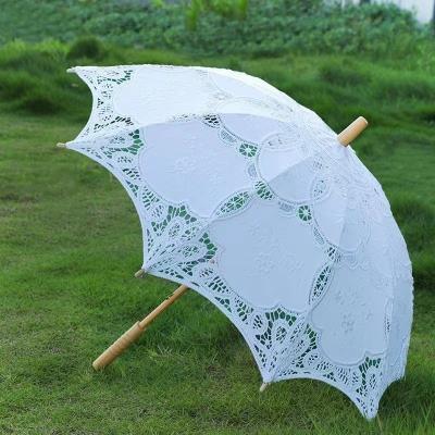 China Fiberglass Ribs Fashion Umbrella for Wedding Ceremony Lace Wedding Favors Umbrellas for sale