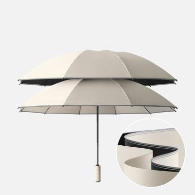 China Three-Fold Umbrella with Automatic Folding and Customized Logo Printing on Pongee Panel for sale