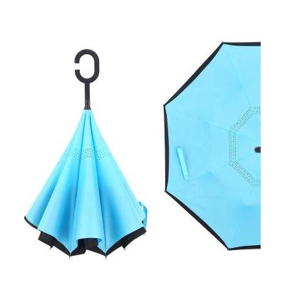 China Colorful 23inch 8k 190T Pongee Personalized Compact Inverted Reverse C Handle Umbrella for sale