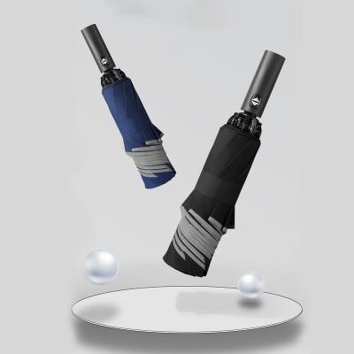 China Black Metal Shaft Reverse Umbrellas with Logo Prints and Automatic Function for sale