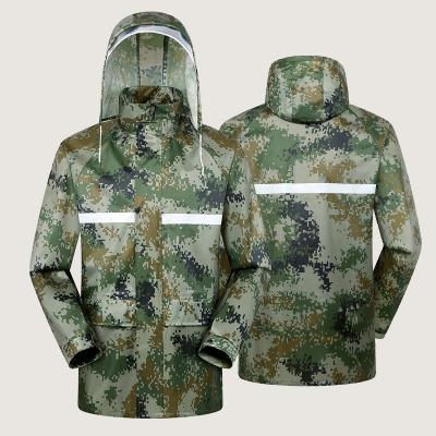 China Outdoor Labor Protection Raincoat and Pants Set in Split Jungle Camouflage for Adults for sale