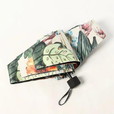 China Golden Coated Metal Shaft Diy Umbrella Japanese and Korean Style 5 Fold Mini UV Pocket for sale