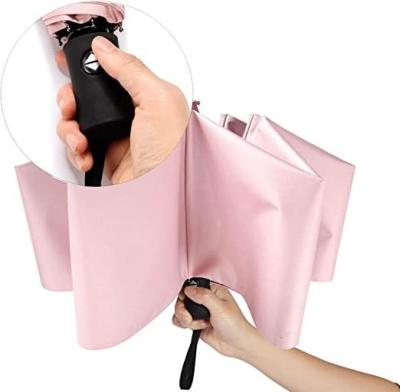 China Metal Shaft Pink Travel Umbrella for Women Sunshade Lightweight Automatic Opening for sale