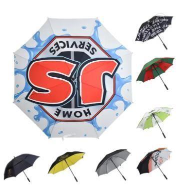 China 14mm Shaft Windproof Custom Logo Golf Umbrella for Promotion and Big Travel Paraguas for sale