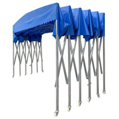 China Outdoor Activities Electric Push-Pull Shed with Telescopic Design and Folding Awning for sale