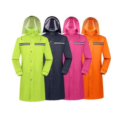 China Men and Women Labor Protection Oxford Cloth Long Reflective Raincoat with Custom Logo for sale