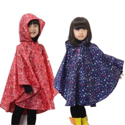 China Mochila de jardín de infantes para niños y niñas Imprimir estrellas Capa delgada Polímero de lluvia en venta