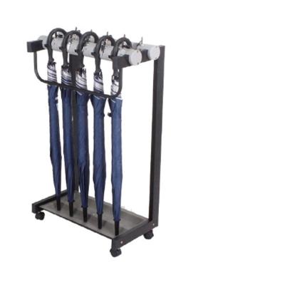 China Black Metal Golf Club Push Pull Bike Cart Buggy Trolley Holder Umbrella Stand for Drug Stores for sale