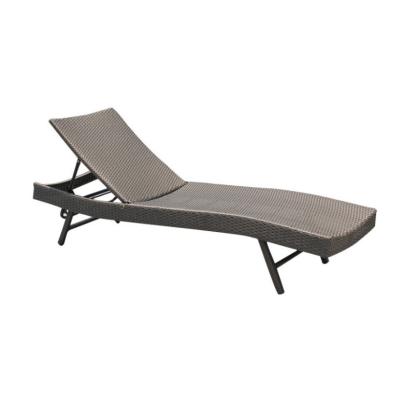 China Outdoor Rattan Lounge Chair Foldable Balcony Reclining Bed for Villa and Swimming Poo for sale