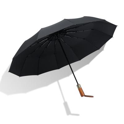 China Business Gift Wooden Handle Umbrella with UV Block and Metal Shaft Customized Printing for sale