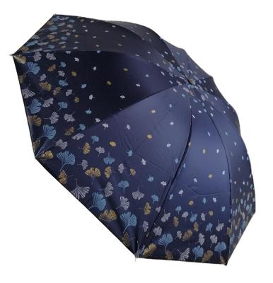 China Children's All in 1 Sunny Peach Blossom Ginkgo Dual Folding Umbrella for Sun Protection for sale