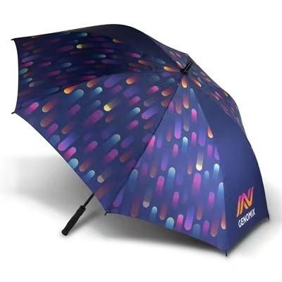 China Customized Logo Large Sublimation Golf Straight Umbrella for Wind and Rain Protection for sale