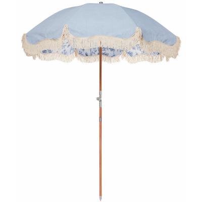 China Tourist Attraction Must-Have Outdoor Tassel Beach Umbrella with Umbrellas Base for sale