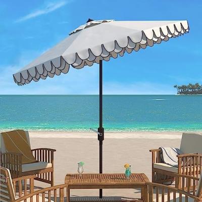 China Minimalist Design Beach Umbrella 9 inch Black and White Auto Tilt for Outdoor Collection for sale