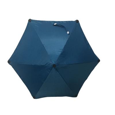 China 6 Rib Round Clip Sun Umbrella Swiveling UV Sunshade Sliver Coating and Customized Logo for sale