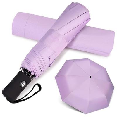 China Modern Design Style Promos Logo 3 Fold Automatic Umbrella with 8 Fiberglass Ribs for sale