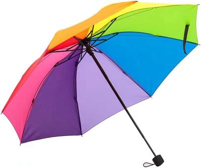 China Repel Umbrella 8 pieces Windproof Travel Manual Rainbow Umbrella  zmgmsmh Rainbow Umbrella Portable Tri-Folded Umbrella Te koop