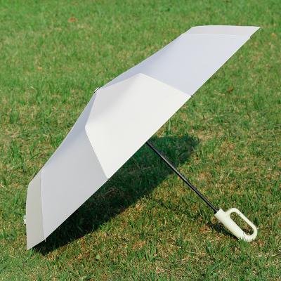 China Large Round Lock Handle Pongee with Vinyl Easy yo Hang Full Automatic Windproof UV Block Umbrella for sale