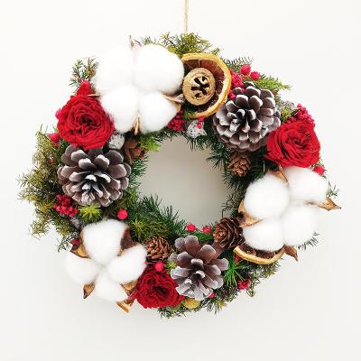 China Christmas Chirstmas Decor 8inch 20CM Outdoor Christmas Bell Wreath Indoor Decoration Natural Wreath Wholesale Real Factories for sale