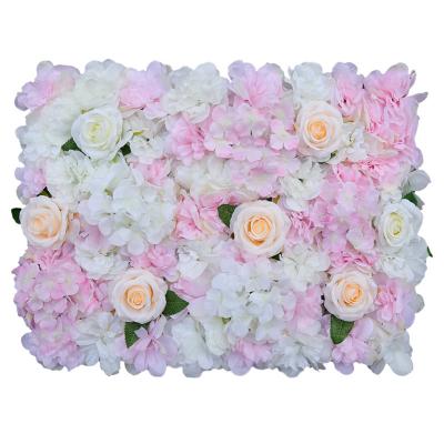 China Events Decoration Wholesale 40*60Cm Backdrop Artificial Flower Wall Panel Wedding Stage Backdrop for sale