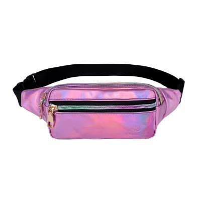 China 2021 New Glitter Water Proof Fanny Pack Quality Waist Pouch Bag Shiny Holographic Waist Bags For Women for sale