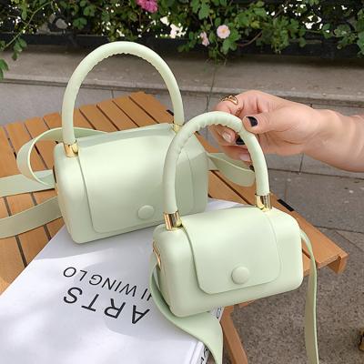 China 2021 new fashion women's PU purse set cheap cute jelly mini small portable small square handbags for women for sale