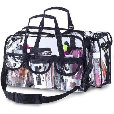 China 2021 Fashion PVC Large Capacity Makeup Luggage Travel Wholesale Lightweight Waterproof Duffel Bag For Women for sale