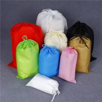 China Black NON WOVEN Handled Drawstring Pouch Bag For Sunglasses Phone And Power Bank for sale