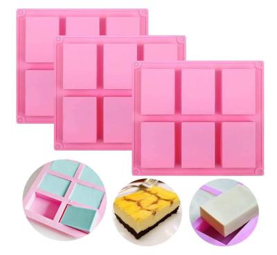 China Pan Silicone Molds For Soap Baking Making Tool Viable Rectangle Soap Mold Diy Silicone Soap Mold Cake Making for sale