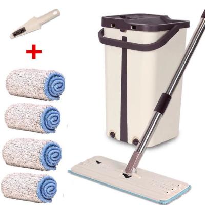 China Sustainable Hand Free Easy Use Self-washed Magic Flat Mop, Mop With Bucket, Cleaning Mop for sale