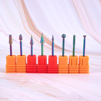 China 2021 High Quality and Antibacterial Wholesale High Quality Diamond Manicure Nail Drill Bits Diamond Nail Drill Bits Rainbow Set for sale