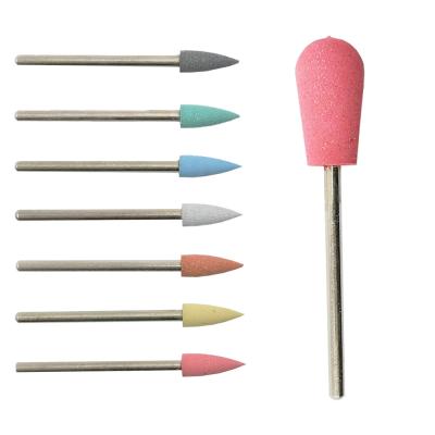 China No Clogging Professional Cuticle Pedicure Nail Drill Bits Silicone Polisher Manicure Clean Nail Drill Bits for sale