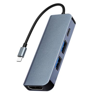 China ABS+Aluminum Alloy 4 in 1 Type-C Hub High Quality Multiport Dock Station with 4K USB3.0 PD USB-C Charging Adapter Hub for sale