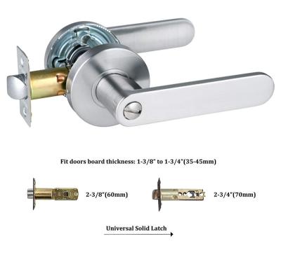 China Entrance. Privacy Entry Lever Heavy Duty Door Handle Set Satin Nickel Finish Around Locking Lever Set, Left or Right Handing, Classic Door Handle W for sale