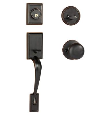 China Luxury matte black door handle exterior front door handle deadbolt handle modern interior handle knob interior door handle set modern for sale