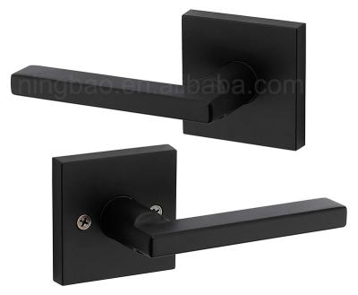 China Passage. Entry Square Door Lever Lock Door Handle Lock Set Passage Bronze Keyless Interior Hallway Door Handle Lock Matte Black Cabinet for sale