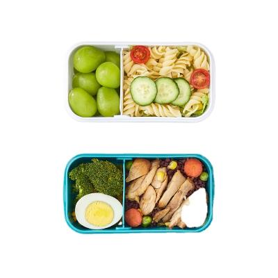 China 2022 New Stocked Plastic Food Container Lunch Box With Divider And Seal Ring For Student for sale