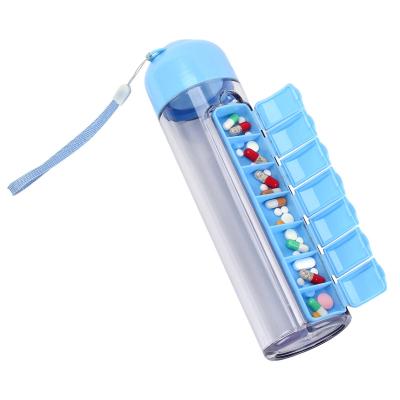 China WSD-MY-058 Convenient: Health Transparent Sports Plastic Water Bottle With Pill Organizer for sale