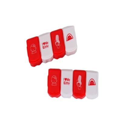 China Mini Food Grade Custom Logo Eco Friendly One Day Cute Detachable 4 Compartment Medicine Case for sale