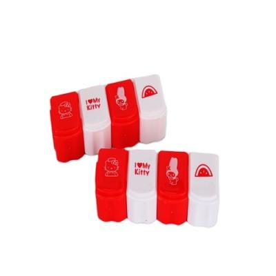 China Mini Food Grade Custom Logo Eco Friendly One Day Cute Detachable 4 Compartment Medicine Box Lovely for sale