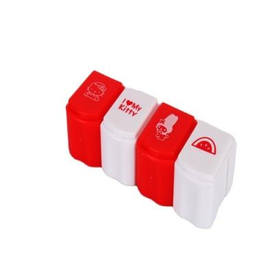 China Mini Food Grade Custom Logo Eco Friendly One Day Cute 4 Compartment Detachable Pill Contain for sale