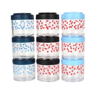 China Dot Versatile Portable Medicine Bottle Colorful Eco-Friendly 3 Layer Pill Organizer for sale