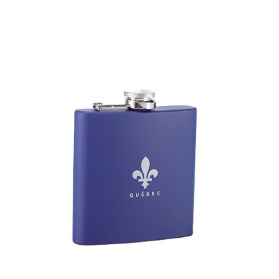 China Custom Logo Stainless Steel Square Flat Metal Hip Standard Flask For Whiskey Liquor Wine for sale