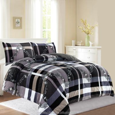 China Wholesale New Design Luxury Print Super Soft Flannel With Borrego Blanket 3pcs Set Winter Super Soft Warm Heavy Comforter For Bed Sofa for sale