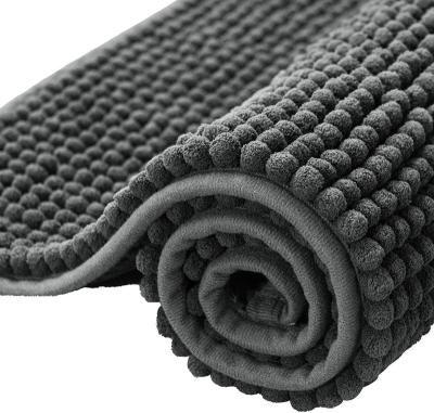 China Soft Absorbent Chenille Non-slip Shaggy Machine Washable Bathroom Carpet Mats Rugs Microfiber Dries Quickly Luxury Plush Bath Blanket for sale