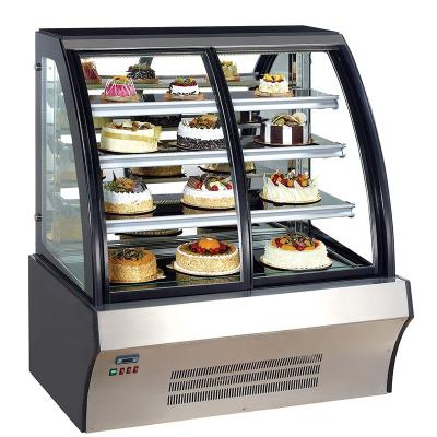 China Single-temperature 120L Black Bakery Showcase Cabinet Freezer Cake Display Refrigerator 2022 Popular Product for sale